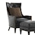 Lexington Tower Place Contemporary Greenwood Wing Chair with Button Tufting and Exposed Wood Trim