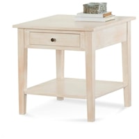 Transitional End Table with Sigle Drawer