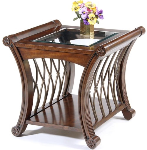 Square End Table with Shaped Ends