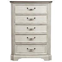 Relaxed Vintage Two-Tone 5-Drawer Chest