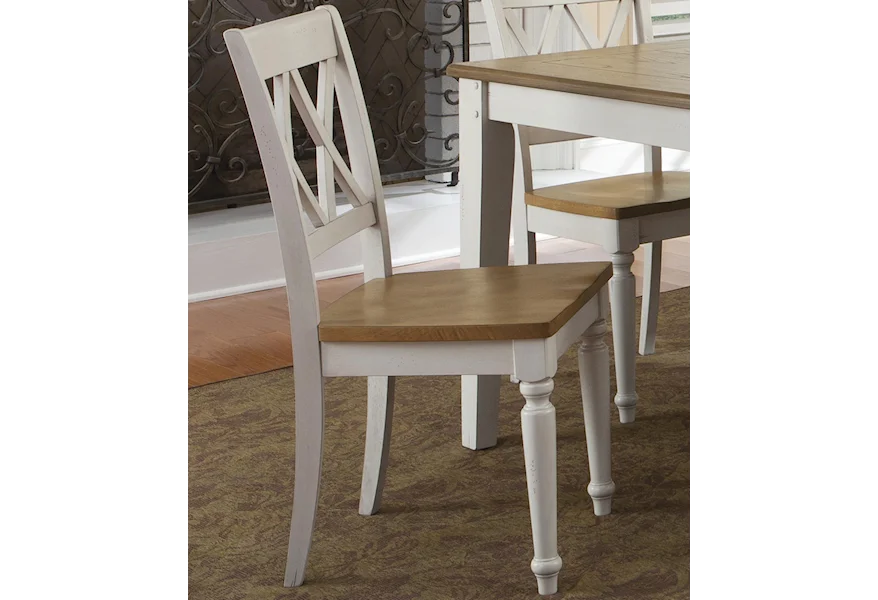 Al Fresco Double X-Back Side Chair by Libby at Walker's Furniture