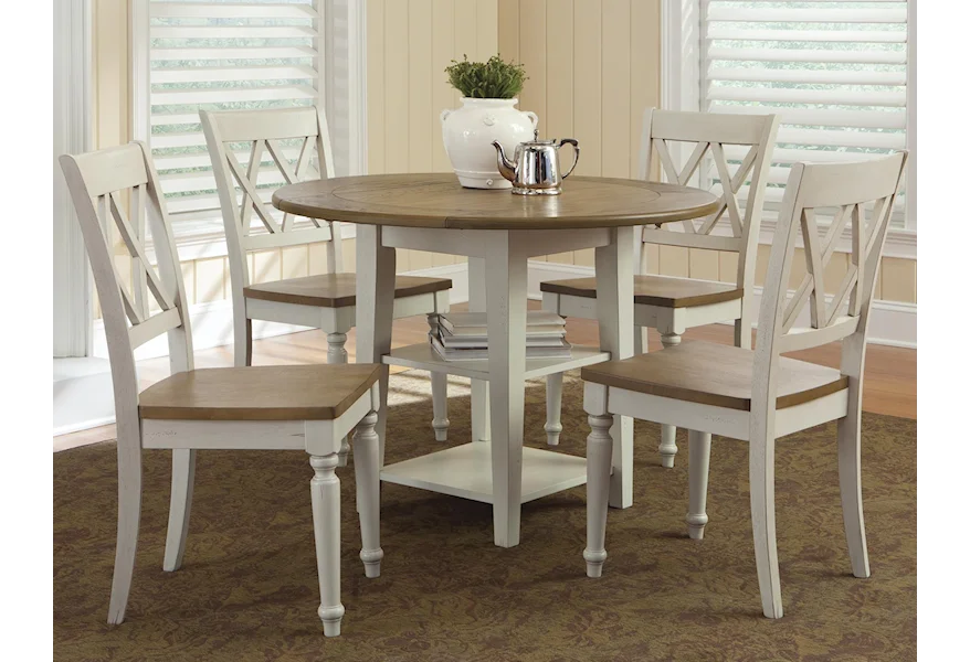 Al Fresco 5 Piece Drop Leaf Table and Chairs Set by Liberty Furniture at Westrich Furniture & Appliances