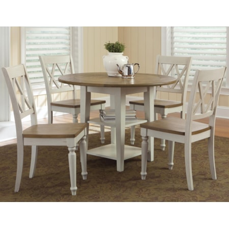 5 Piece Drop Leaf Table and Chairs Set