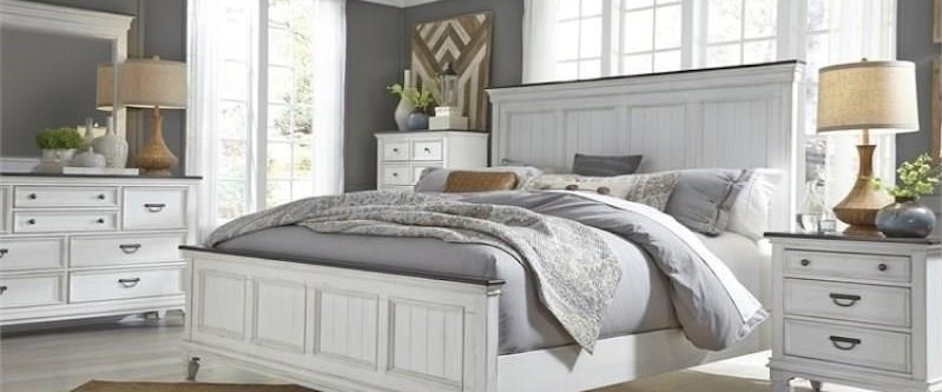 Cottage 5-Piece Queen Bedroom Group with Bead Molding
