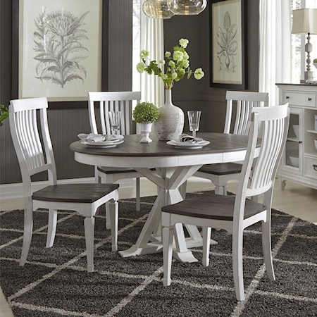 5 Piece Pedestal Table Set