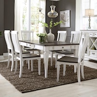 Cottage 7-Piece Rectangular Table Dining Set with Bead Molding