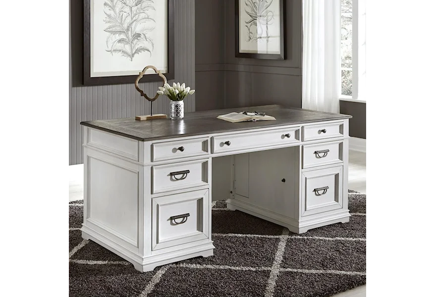 Allyson Park Executive Desk by Liberty Furniture at Westrich Furniture & Appliances