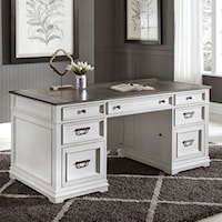 Transitional Two-Toned Executive Desk