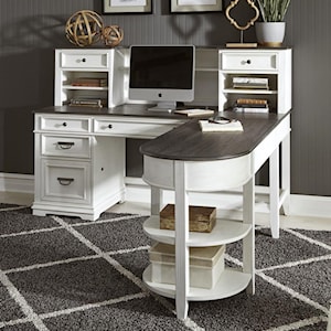 Liberty Furniture Allyson Park L-Shaped Desk with Hutch