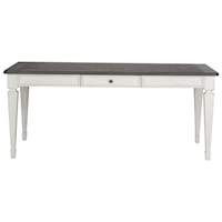 Transitional 4-Drawer Rectangular Leg Table with Felt-Lined Drawers