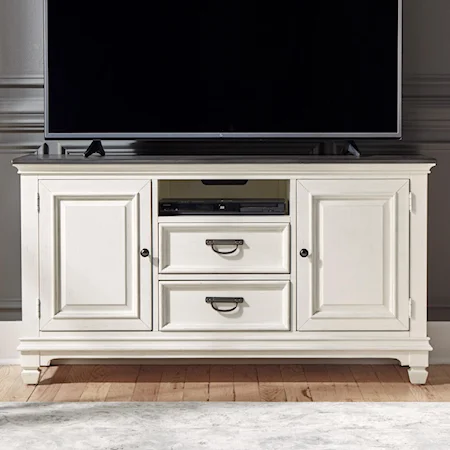 Transitional 56" TV Console with Wire Management