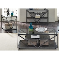 Contemporary 3-Piece Occasional Set with Glass Table Tops