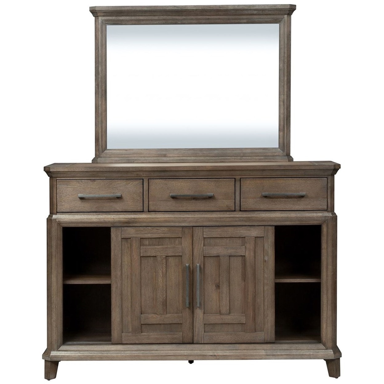 Liberty Furniture Artisan Prairie 6 Drawer 2 Door Dresser with Mirror