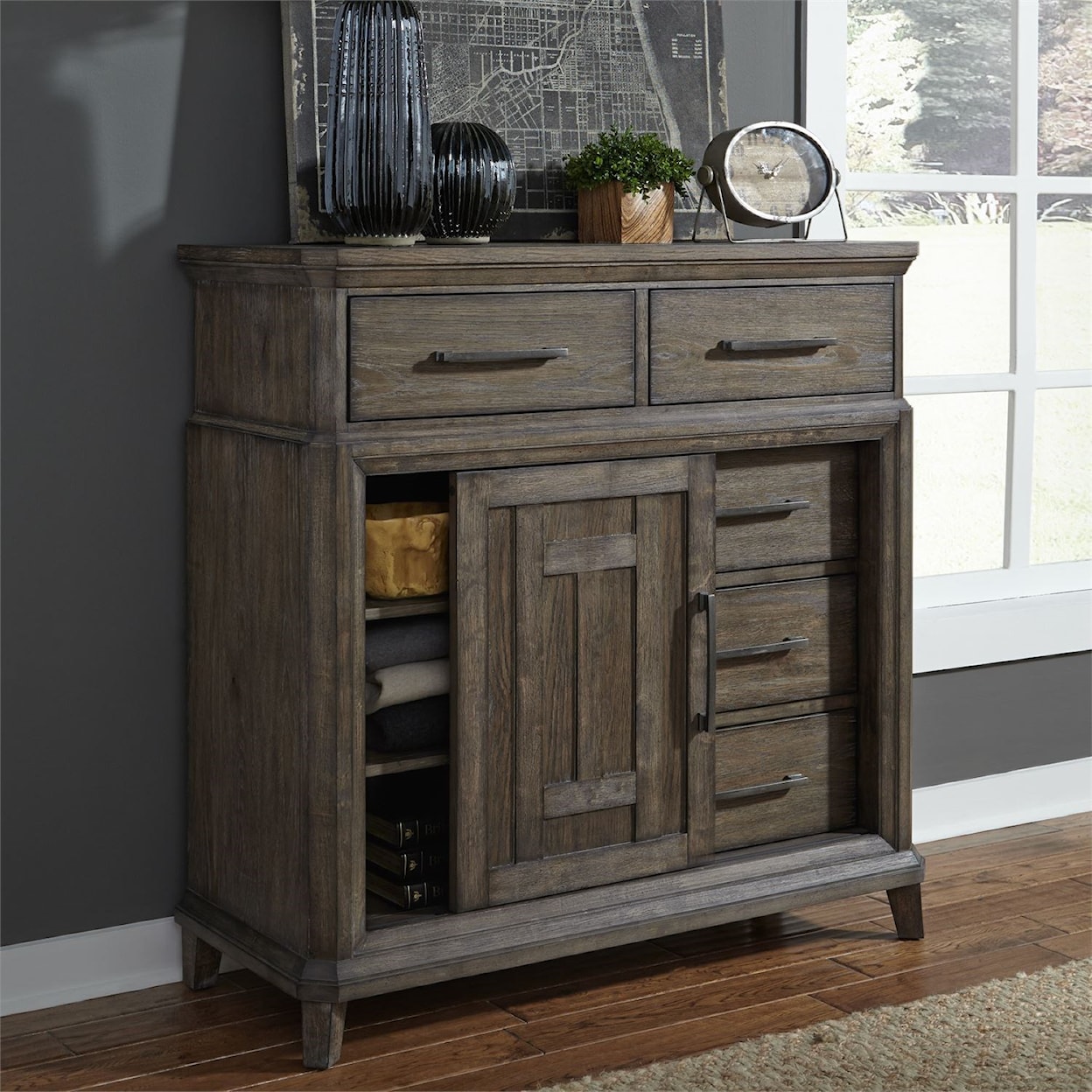 Liberty Furniture Artisan Prairie 5 Drawer Chest with Doors