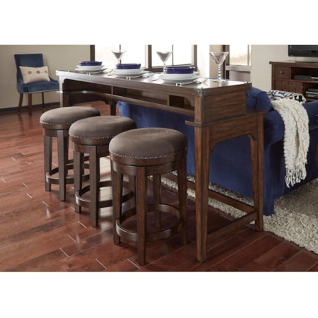 Counter Height Sofa Table and Stool Set