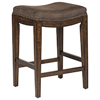 Industrial Upholstered Console Stool