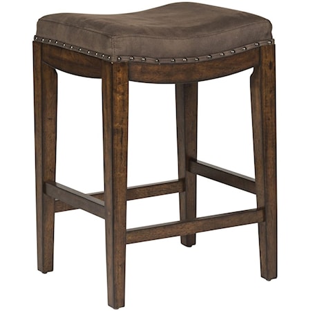 Upholstered Barstool with Nailhead Trim