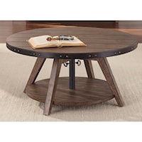 Industrial Casual Adjustable Round Motion Cocktail Table