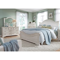 Transitional 3-Piece Queen Bedroom Set with Bracket Feet