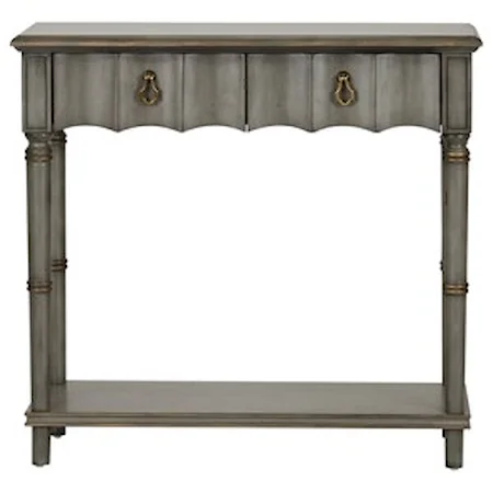 Relaxed Vintage 2 Drawer Accent Table with Wood Detailing