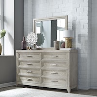 Contemporary 8-Drawer Dresser & Mirror