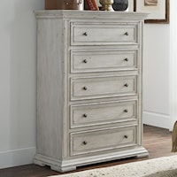 Relaxed Vintage 5-Drawer Chest with Distressed Finish