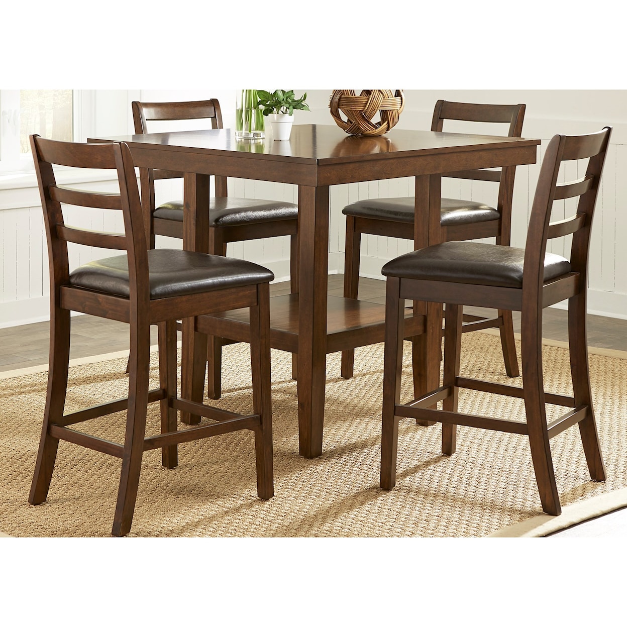 Liberty Furniture Bradshaw Casual Dining 5 Piece Gathering Table Set