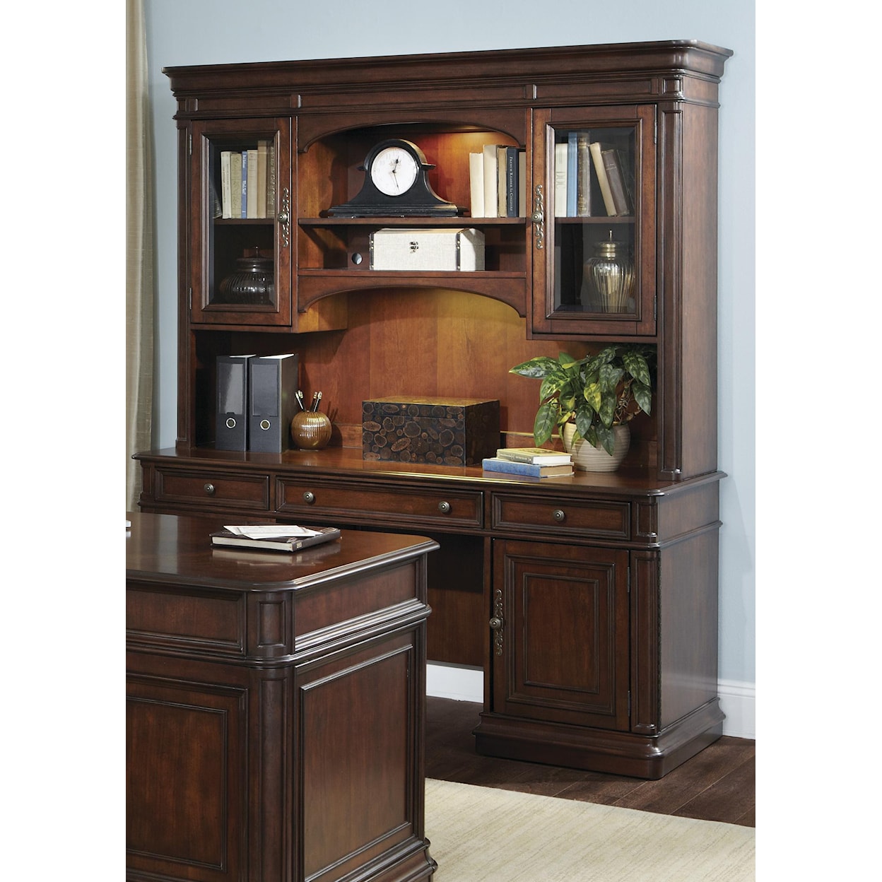 Libby Brayton Manor Jr Executive Credenza and Hutch