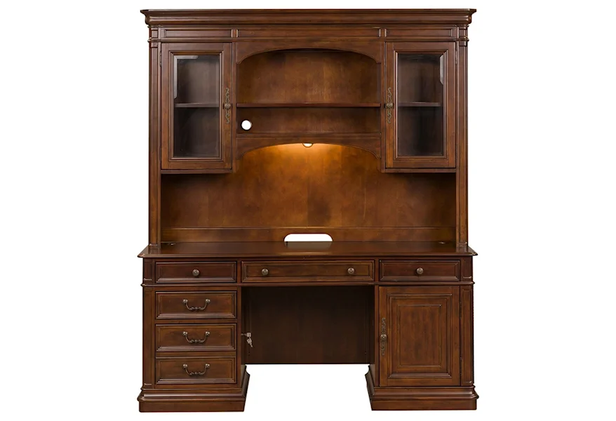 Brayton Manor Jr Executive Credenza and Hutch by Libby at Walker's Furniture