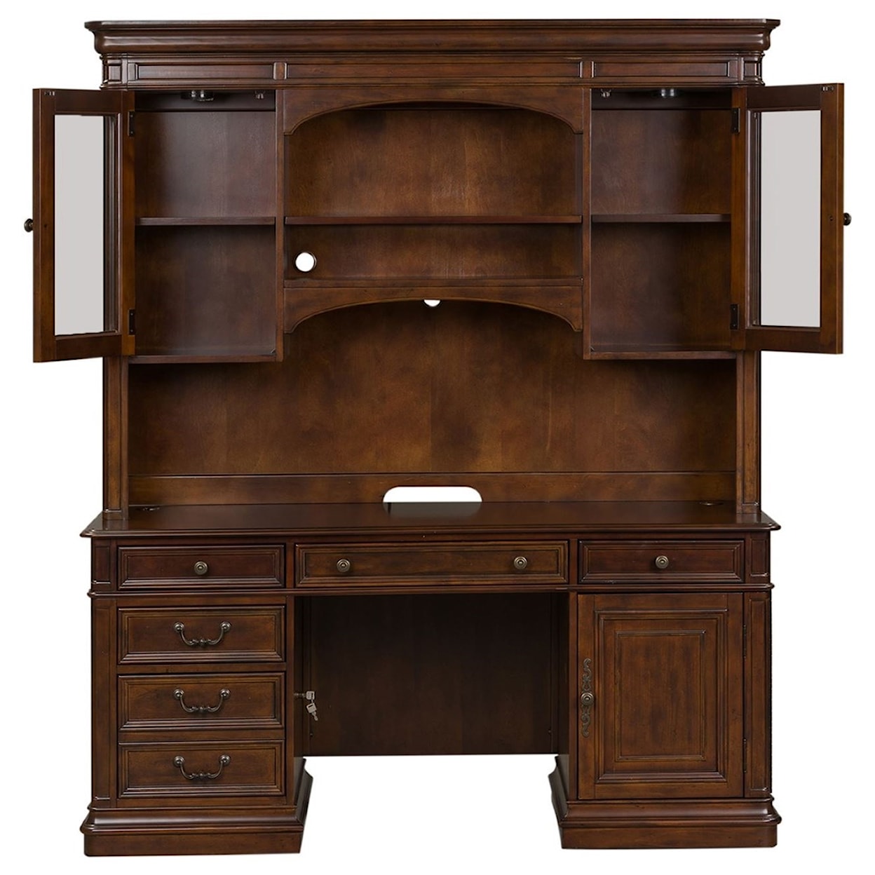 Libby Brayton Manor Jr Executive Credenza and Hutch