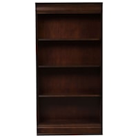 Traditional 60 Inch Bookcase with Adjustable Shelves