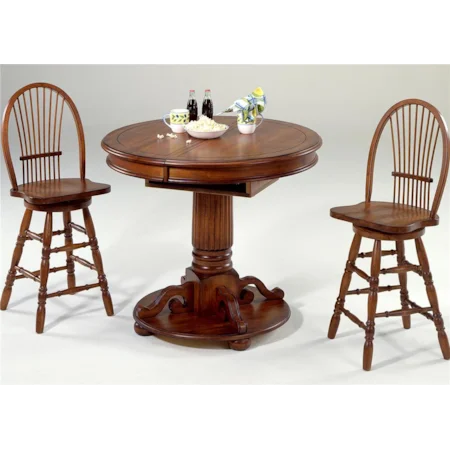 Three Piece Pub Table & Stool Set