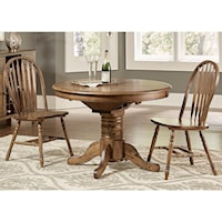 Transitional 3-Piece Round Table Set