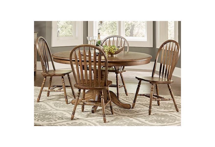 Carolina Crossing Pedestal Table and Chair Set by Liberty Furniture at VanDrie Home Furnishings