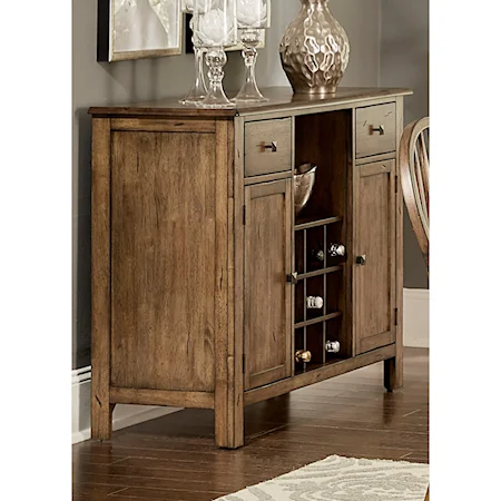Transitional Dining Server with Removable Wine Bottle Storage