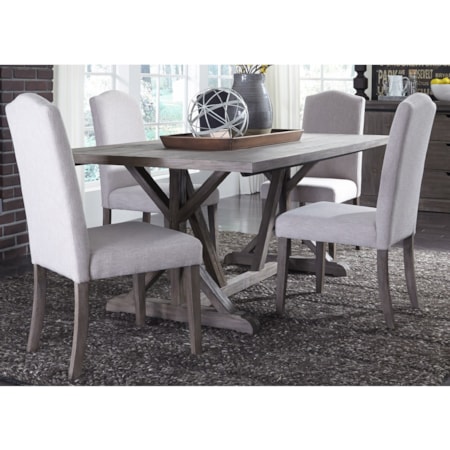 5 Piece Trestle Table Set