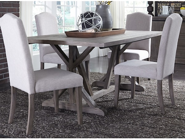 5 Piece Trestle Table Set