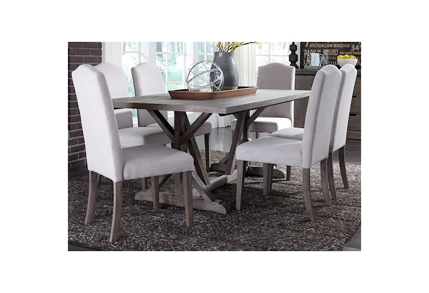 Carolina Lakes 7 Piece Trestle Table Set by Liberty Furniture at Westrich Furniture & Appliances