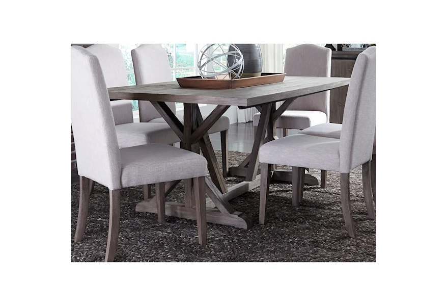 Carolina Lakes Trestle Table by Liberty Furniture at Westrich Furniture & Appliances