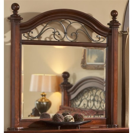 Landscape Mirror with Wrought Iron