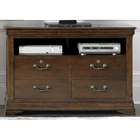 Traditional Media File Cabinet with Locking Drawers