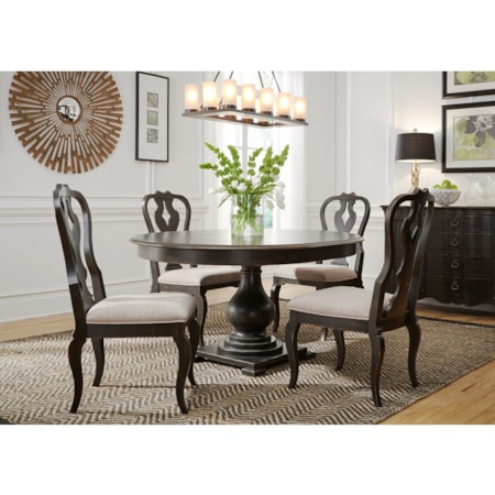 Round Pedestal Table and Chair Set