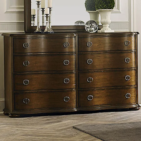 Transitional 8 Drawer Dresser