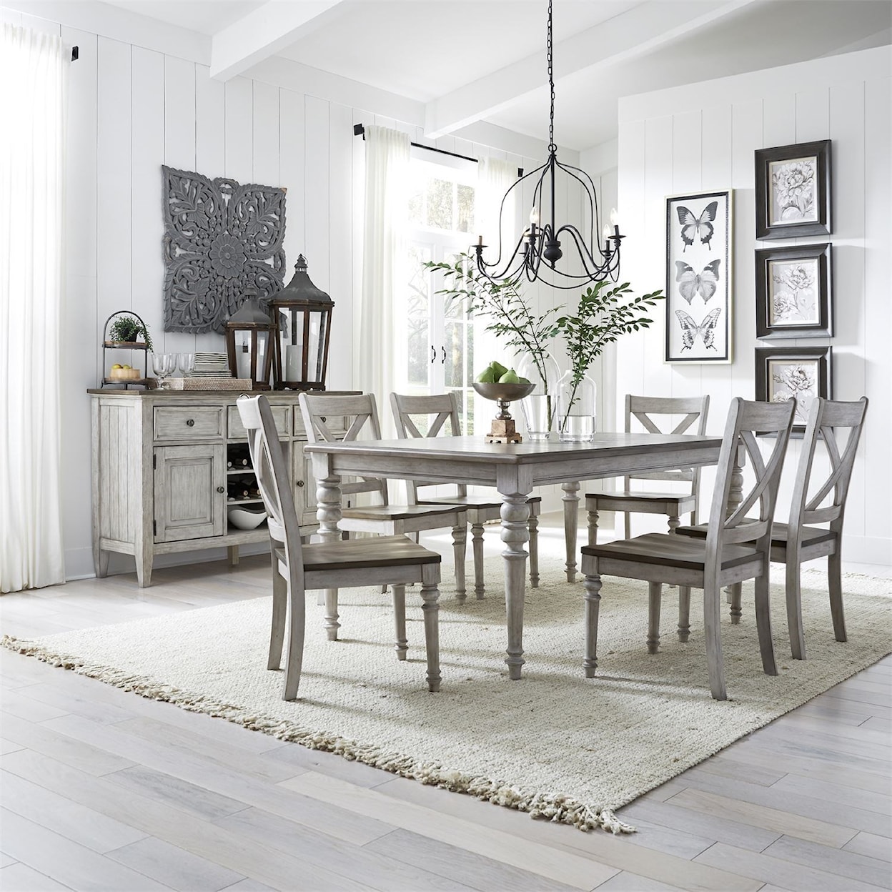 Libby Cottage Lane X Back Wood Seat Side Chair (RTA)