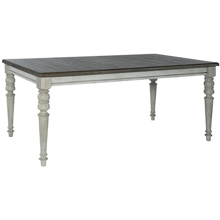 Cottage Two-Tone Rectangular Leg Table