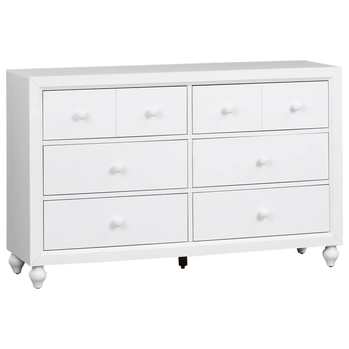 Liberty Furniture Cottage View 030903321 Cottage 6-Drawer Dresser with Bun  Feet | Belfort Furniture | Dressers