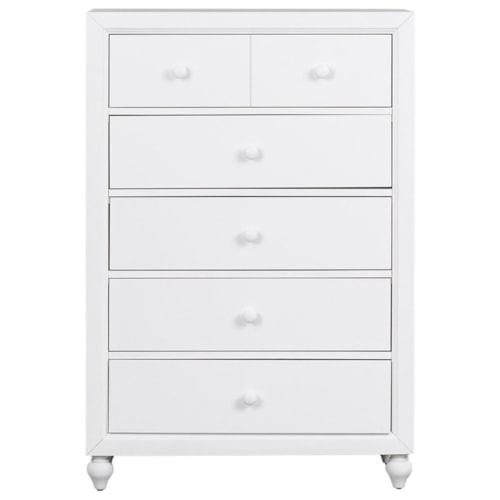 Cottage 5-Drawer Chest with Bun Feet