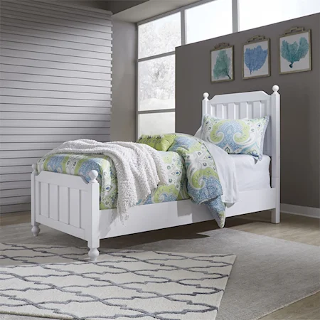 Cottage Style Twin Panel Bed with Bun Feet