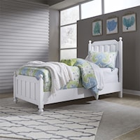 Cottage Twin Panel Bed with Bun Feet