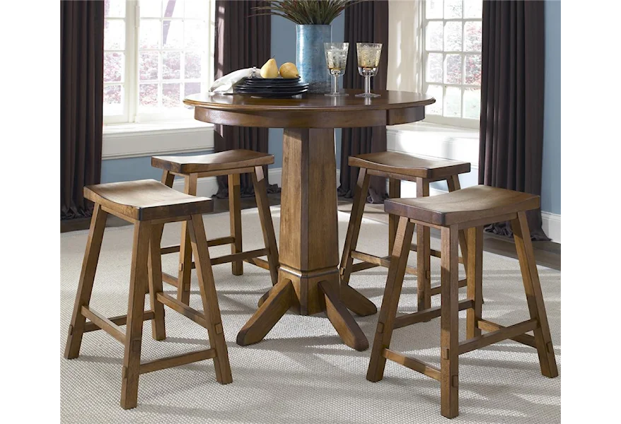 Creations II 5 Piece Pub Table and Bar Stools by Liberty Furniture at Dream Home Interiors